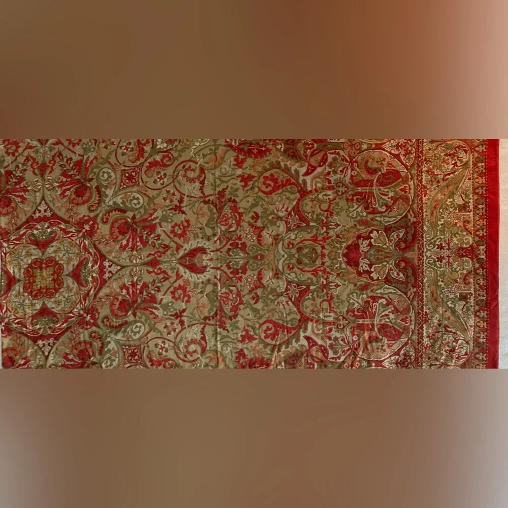 Ralph Lauren Blue Label Red and Olive Paisley Pillowcase